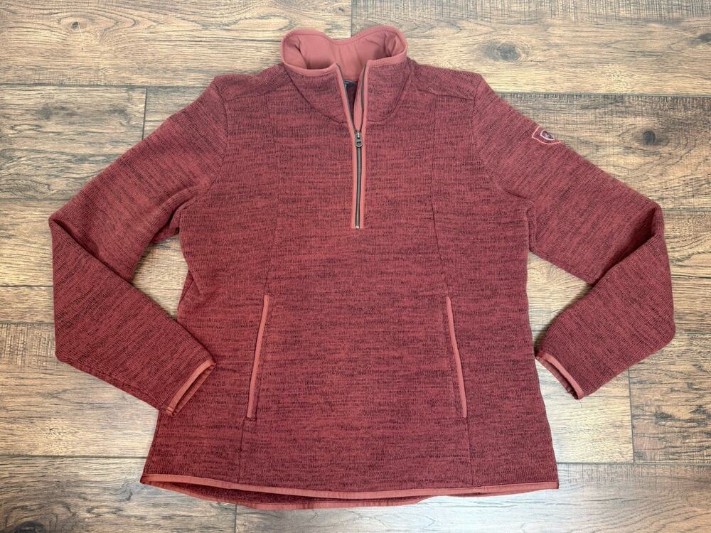 KUHL Ascendyr 1/4 Zip Fleece Pullover Sz XL Rustic Red Sweatshirt Pockets #4420